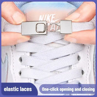 8MM Widened Flat No Tie Press Lock shoe laces lanvin sneakers elastic laces sneakers Kids Adult Shoelace for Shoes