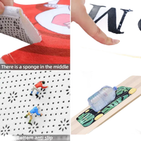 Anti-slip bath mat features.
