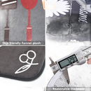 Flannel plush rug with water absorption, neat edging, and reasonable thickness.