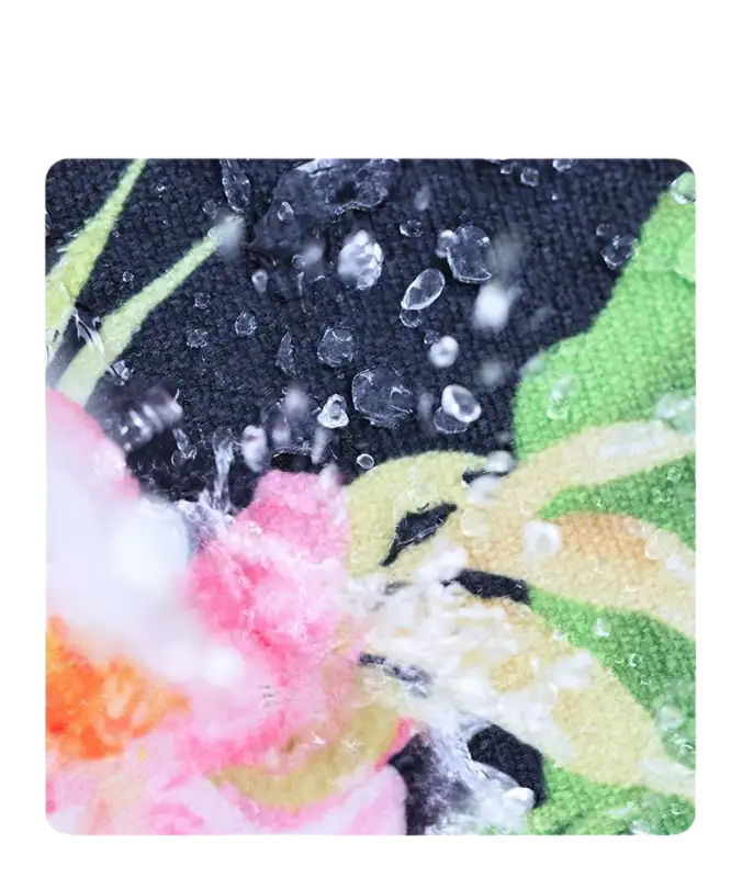 Absorbent floral-patterned material.