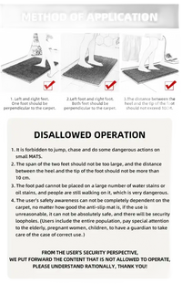 Instructions for using a mat.