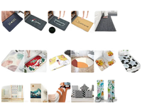Variety of floor mats and home textiles.