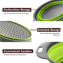 Round Collapsible Colander Silicone Kitchen Fruit Vegetable Washing Basket Strainer Foldable Drainer Kitchen Gadgets