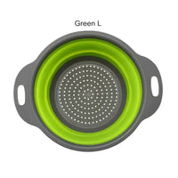 Round Collapsible Colander Silicone Kitchen Fruit Vegetable Washing Basket Strainer Foldable Drainer Kitchen Gadgets