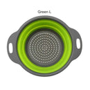 Round Collapsible Colander Silicone Kitchen Fruit Vegetable Washing Basket Strainer Foldable Drainer Kitchen Gadgets
