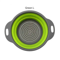 Round Collapsible Colander Silicone Kitchen Fruit Vegetable Washing Basket Strainer Foldable Drainer Kitchen Gadgets