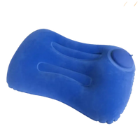 Blue inflatable travel pillow from Airpillow Voyager perfect for JJYY Travel Pillow adventures