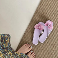 Summer Women Flower Flip Flop Fashion Clip Toe Flats Slide Ladies Casual Soft Sole Beach Slippers