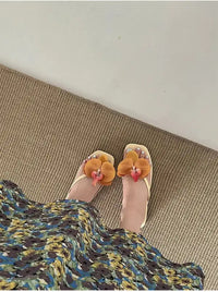 Summer Women Flower Flip Flop Fashion Clip Toe Flats Slide Ladies Casual Soft Sole Beach Slippers