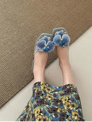 Summer Women Flower Flip Flop Fashion Clip Toe Flats Slide Ladies Casual Soft Sole Beach Slippers