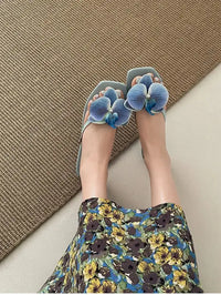 Summer Women Flower Flip Flop Fashion Clip Toe Flats Slide Ladies Casual Soft Sole Beach Slippers