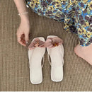 Summer Women Flower Flip Flop Fashion Clip Toe Flats Slide Ladies Casual Soft Sole Beach Slippers