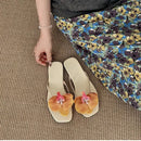 Summer Women Flower Flip Flop Fashion Clip Toe Flats Slide Ladies Casual Soft Sole Beach Slippers