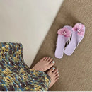 Summer Women Flower Flip Flop Fashion Clip Toe Flats Slide Ladies Casual Soft Sole Beach Slippers