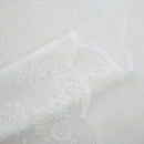 White Lace Curtains 84 Inches Long for Living Room Bedroom Scalloped Sheer Curtains Rose Floral Embroidered Farmhouse