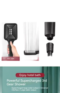 Black shower head.