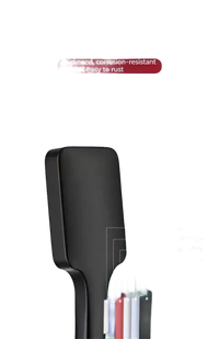 Black shower head with plating layers diagram.