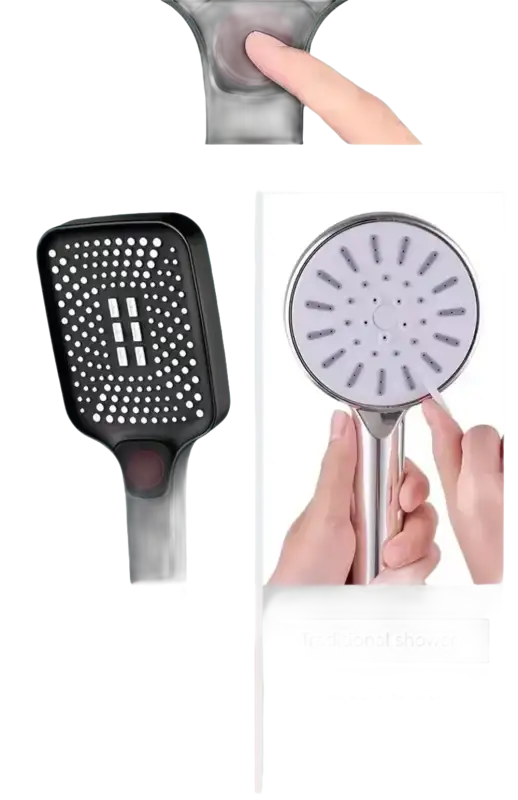 Shower head comparison.