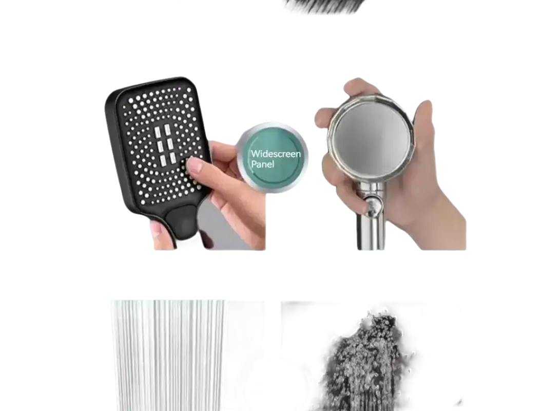 Shower head comparison.