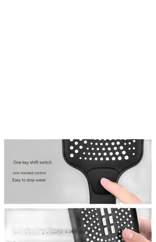 Shower head with one-handed control.