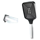 Silver three-speed shower head.