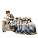 Chevron-patterned throw blanket.