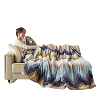 Chevron-patterned throw blanket.