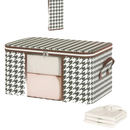 Houndstooth patterned storage box.