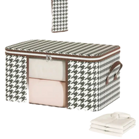 Houndstooth patterned storage box.
