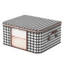 Houndstooth patterned storage box.
