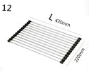 Foldable Stainless Steel Kitchen Sink Rack - Black / 12 L