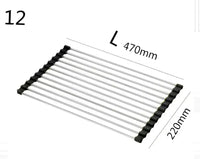 Foldable Stainless Steel Kitchen Sink Rack - Black / 12 L