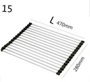 Foldable Stainless Steel Kitchen Sink Rack - Black / 15 L