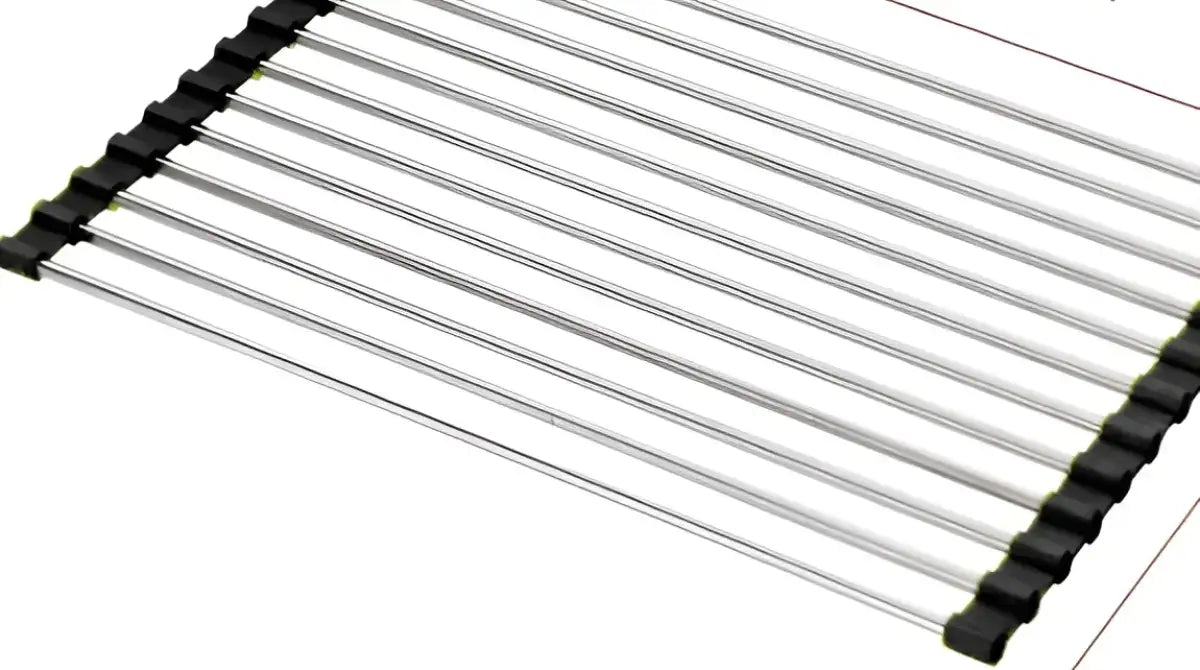 Foldable Stainless Steel Kitchen Sink Rack - Black / 18 L