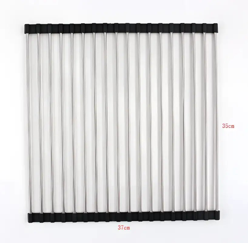 Foldable Stainless Steel Kitchen Sink Rack - Black / 18 S