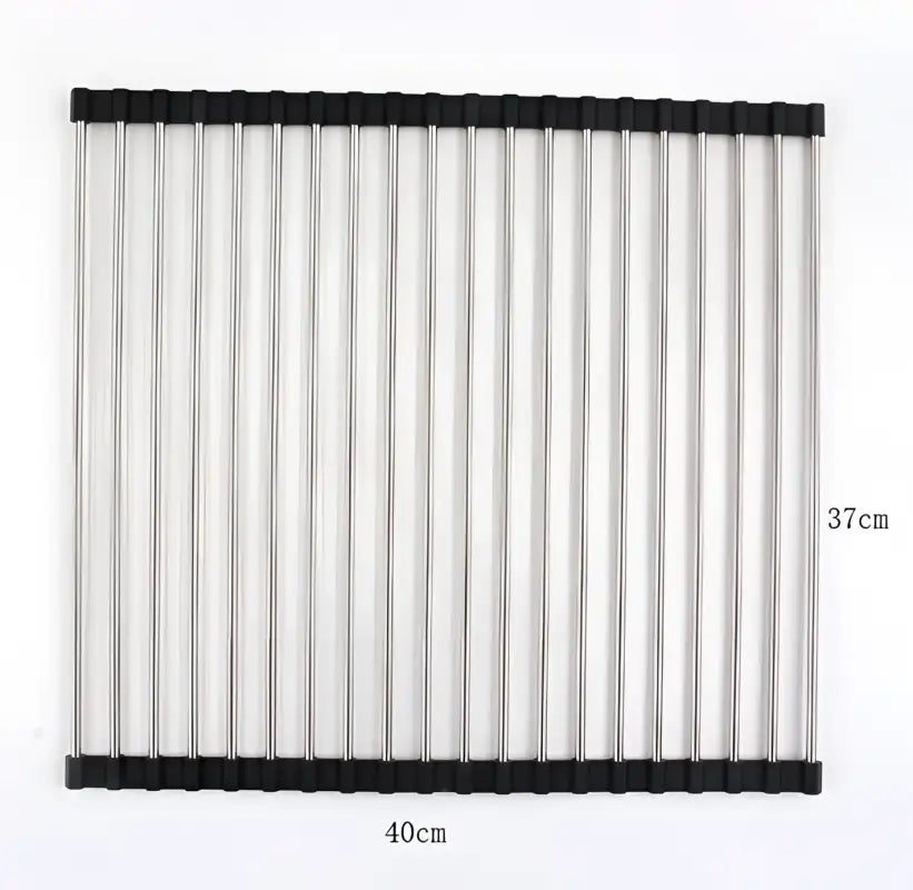 Foldable Stainless Steel Kitchen Sink Rack - Black / 20 S