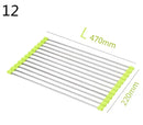 Foldable Stainless Steel Kitchen Sink Rack - Green / 12 L