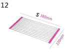 Foldable Stainless Steel Kitchen Sink Rack - Pink / 12 S