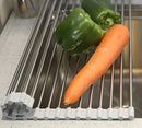 Foldable Stainless Steel Kitchen Sink Rack - Silver / 20 L