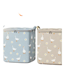 Goose-patterned storage bins.