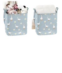 Goose-patterned storage bin.