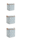 Three sizes of goose-patterned laundry hampers with lids.