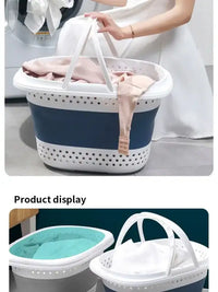 Collapsible Plastic Laundry Basket Folding Pop Up Bathroom Dirty Clothes Basket Household Plastic Large Storage