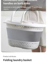 Collapsible Plastic Laundry Basket Folding Pop Up Bathroom Dirty Clothes Basket Household Plastic Large Storage