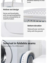 Collapsible Plastic Laundry Basket Folding Pop Up Bathroom Dirty Clothes Basket Household Plastic Large Storage