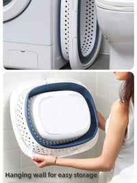 Collapsible Plastic Laundry Basket Folding Pop Up Bathroom Dirty Clothes Basket Household Plastic Large Storage