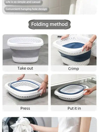 Collapsible Plastic Laundry Basket Folding Pop Up Bathroom Dirty Clothes Basket Household Plastic Large Storage