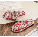 Couple’s Four Seasons Home Indoor Silent and Mute Pure Cotton Fabric Sole Soft Sole Non Harmful Solid Wood Floor