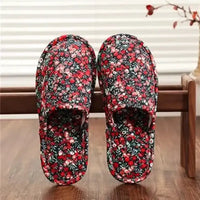 Couple’s Four Seasons Home Indoor Silent and Mute Pure Cotton Fabric Sole Soft Sole Non Harmful Solid Wood Floor