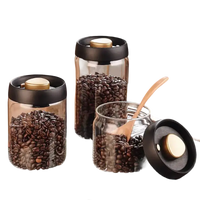 Coffee bean storage jars.
